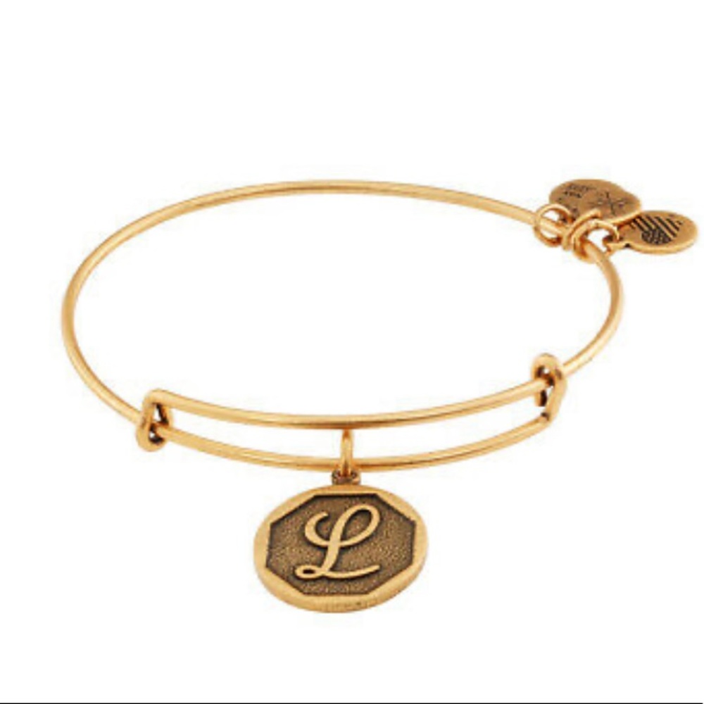 Alex and Ani Initial “L” Charm Bangle Bracelet